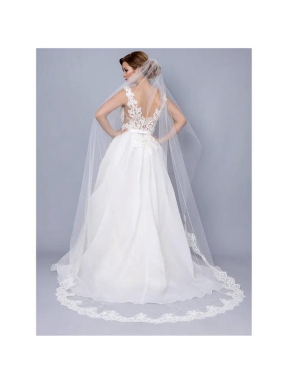 Bride Wedding Veil 1 Tier Bridal Tulle with Comb for Women (L:118",W:59", Ivory)